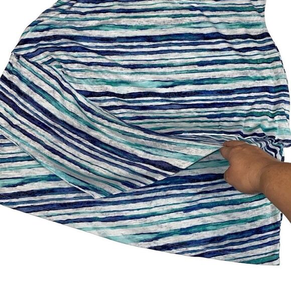 Catherine’s Sleeveless Top Tank Blue White Stripe Size 3X - Picture 8 of 9